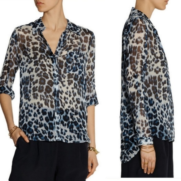 Diane Von Furstenberg Tops - Diane von Furstenberg leopard silk blouse